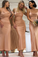 Alondra Spaghetti Straps Chiffon Sheath/Column Natural Waist Sleeveless Bridesmaid Dresses