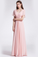 Quintina V-Neck Short Sleeves Floor Length Natural Waist A-Line/Princess Chiffon Bridesmaid Dresses