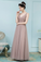 Bridget Floor Length Sleeveless V-Neck Tulle A-Line/Princess Natural Waist Bridesmaid Dresses