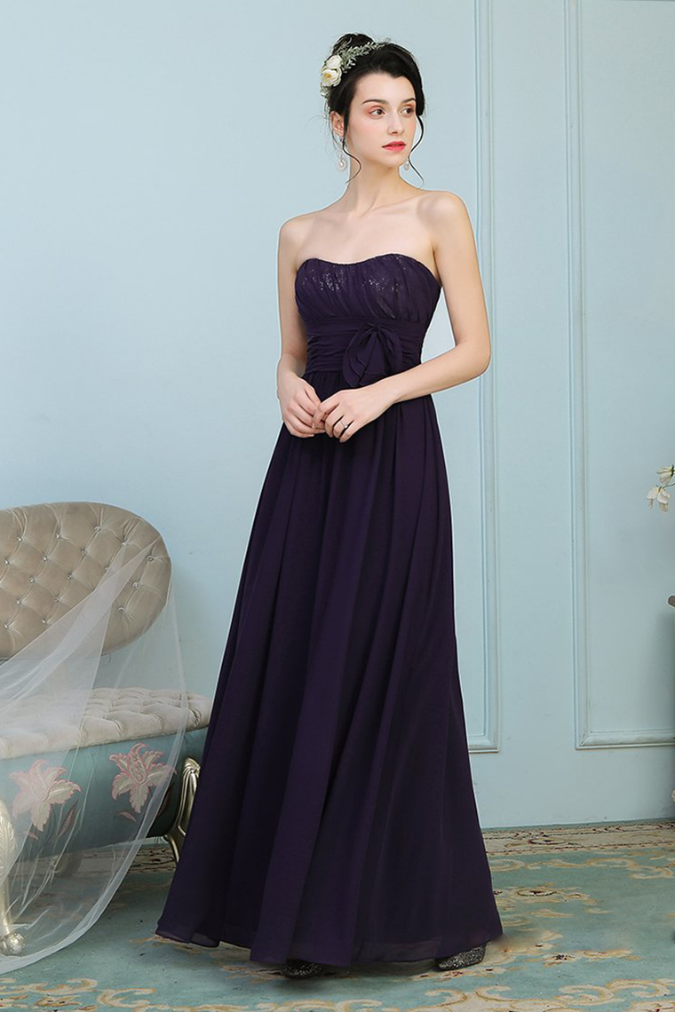 Sarahi Natural Waist Floor Length Sleeveless Chiffon Sweetheart A-Line/Princess Bridesmaid Dresses