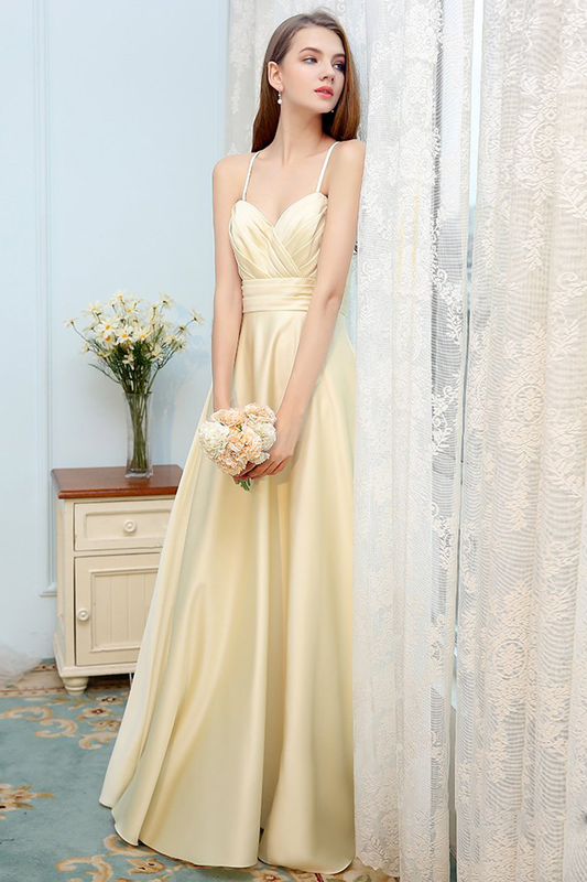 Elena Chiffon Natural Waist V-Neck A-Line/Princess Sleeveless Floor Length Bridesmaid Dresses