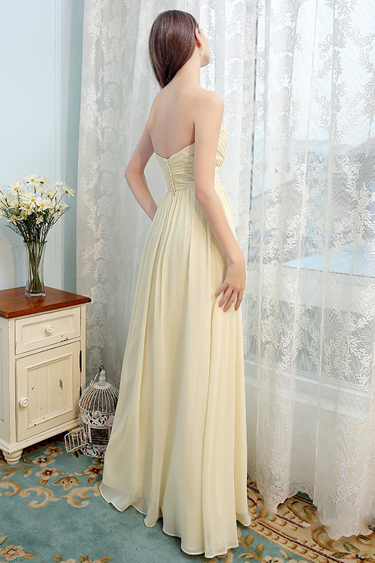 Julia Floor Length A-Line/Princess Sleeveless Natural Waist Chiffon Spaghetti Straps Bridesmaid Dresses