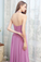 Luz Chiffon A-Line/Princess Natural Waist Halter Floor Length Sleeveless Bridesmaid Dresses