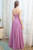 Luz Chiffon A-Line/Princess Natural Waist Halter Floor Length Sleeveless Bridesmaid Dresses
