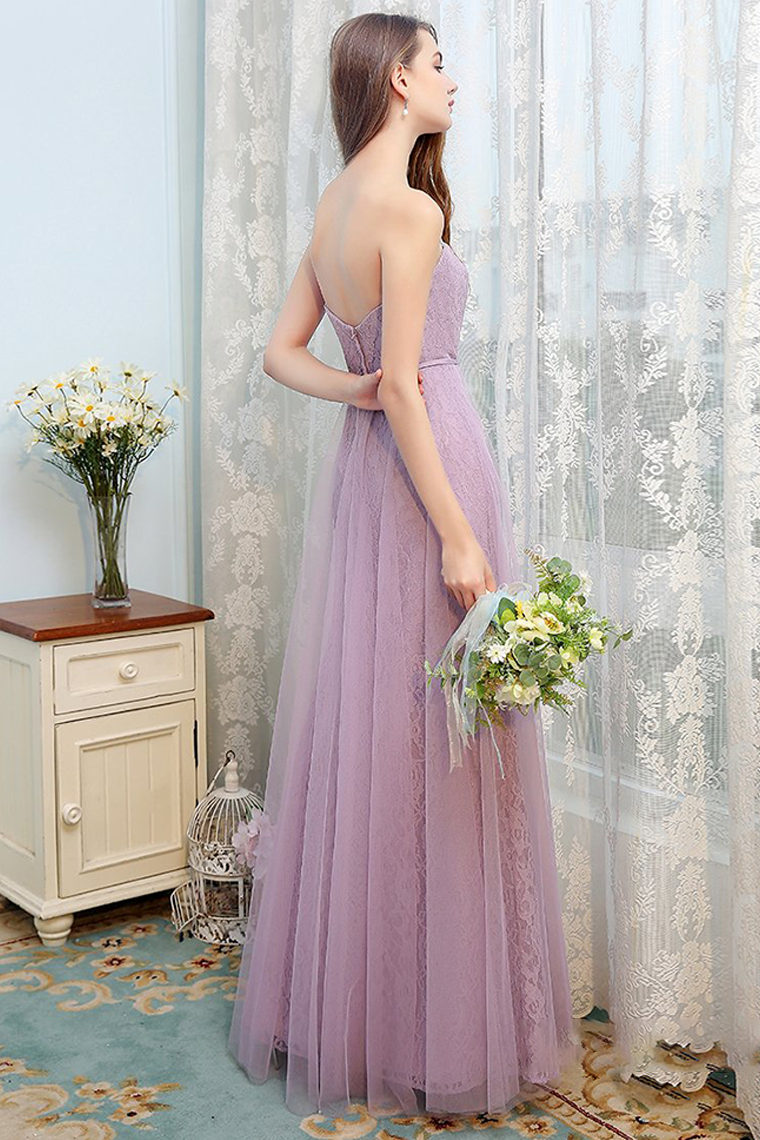 Catherine A-Line/Princess Natural Waist Floor Length Chiffon Sleeveless V-Neck Bridesmaid Dresses