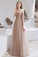 A-line Strapless Champagne Prom Dress Starlight Long Evening Dress