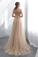 A-line Strapless Champagne Prom Dress Appliques Long Evening Dress