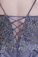 A-line Spaghetti Straps Prom Dress Long Lavender Sequins Evening Dress