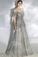 Off-the-Shoulder Prom Dress Glitter Grey Evening Dress