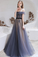 Off-the-Shoulder Prom Dress Navy Blue Evening Dress