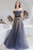 Off-the-Shoulder Prom Dress Navy Blue Evening Dress