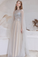 Gorgeous A-line Grey Prom Dress Pearl Long Evening Dress