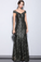 Long Black Leopard Off-the-Shoulder Prom Dress