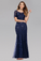 Glitter Navy Blue Sequin Formal Dress Long Prom Dress
