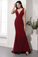 Simple Burgundy V-neck Long Prom Formal Dress Prom Dress