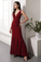 Simple Burgundy V-neck Long Prom Formal Dress Prom Dress
