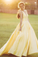 Yellow A-Line Long Prom Dress