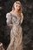 Champagne Prom Dress Scoop Neck Long Evening Party Dress
