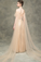A-Line V-Neck Backless Champagne Long Prom Dress
