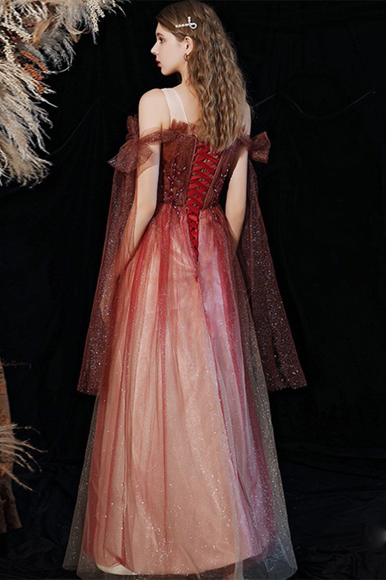 Gorgeous A-line Red Prom Dress Starlight Long Evening Dress