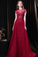 Fabulous Scoop Glitter Red Prom Dress Short Sleeves Pearl Evening Dress