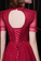 Fabulous Scoop Glitter Red Prom Dress Short Sleeves Starlight Evening Dress