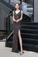 Mermaid V-Neck Long Prom Dress Multi-Color Sequin Evening Dress