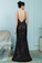 Sheath V-Neck Prom Dress Black Lace Long Evening Dress