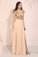 Sheer-Bodice Long Prom Dress Cap Sleeve Evening Dress