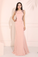 Elegant Pink Prom Dress Open Back Evening Dress