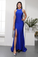 Navy Blue Prom Dresses Spaghetti Straps Backless Evening Party Dresses