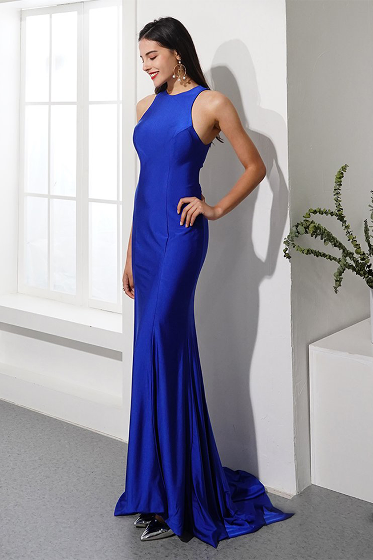 Navy Blue Prom Dresses Spaghetti Straps Backless Evening Party Dresses