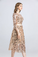 Glitter Sequin Homecoming Dress 3/4 Sleeve Short Prom Dress