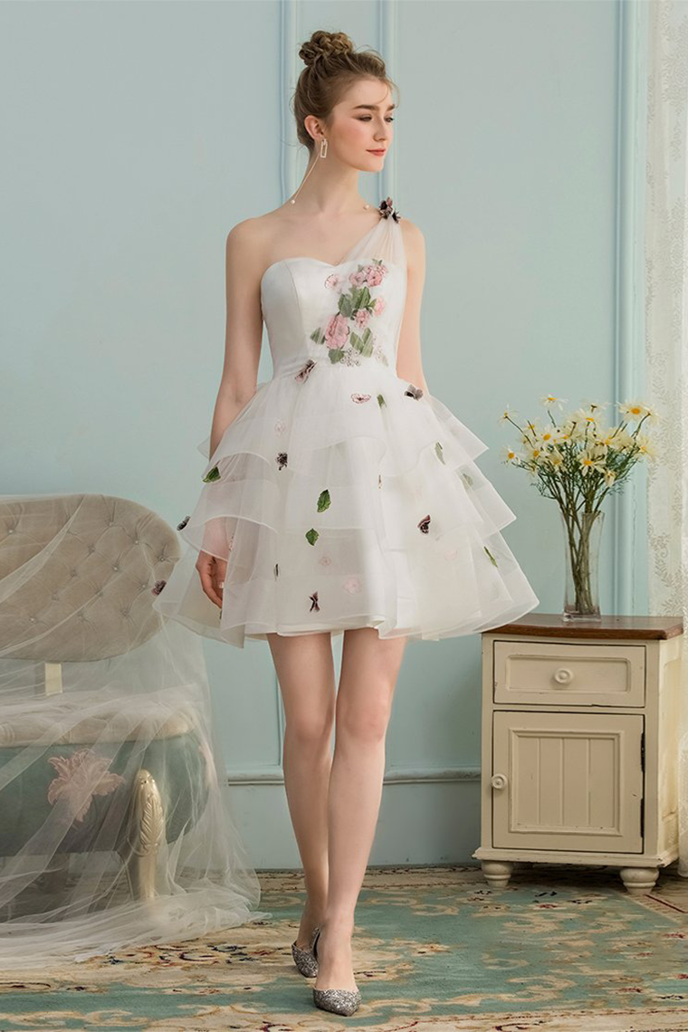 A-Line/Princess Halter Sleeveless Short/Mini Ruffles Chiffon Bridesmaid Dresses