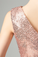 Sexy A-Line V-Neck Backless Short Pink Sequins Homecoming Dress
