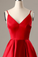 A-Line Spaghetti Straps Short Red Homecoming Dress with Pockets