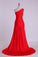 2022 One Shoulder Pleated And Fitted Bodice Prom Dress Pick Up Shirred Skirt Court Train