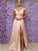 A-Line/Princess Sleeveless V-neck Floor-Length Ruffles Satin Dresses HEP0002717