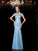 Sheath/Column Sheer Neck Applique Short Sleeves Long Lace Dresses HEP0009140