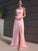 A-Line/Princess Floor-Length Halter Sleeveless Chiffon Ruffles Dresses HEP0001506