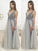 A-Line/Princess V-Neck Sleeveless Floor-Length Beading Tulle Dresses HEP0001963