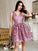 A-Line/Princess V-Neck Sleeveless Organza Ruched Short/Mini Dresses HEP0008704