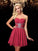 A-Line/Princess Sweetheart Rhinestone Sleeveless Short Chiffon Dresses HEP0008785