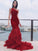 Trumpet/Mermaid Organza Layers One-Shoulder Court Train Sleeveless Dresses HEP0001624