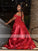 Ball Gown Satin Applique Off-the-Shoulder Sleeveless Floor-Length Dresses HEP0001888