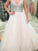 A-Line/Princess V-neck Sleeveless Floor-Length Beading Tulle Dresses HEP0002327