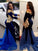Trumpet/Mermaid Long Sleeves Off-the-Shoulder Sweep/Brush Train Applique Velvet Dresses HEP0002149