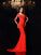 Trumpet/Mermaid Bateau Applique 3/4 Sleeves Long Elastic Woven Satin Dresses HEP0009146