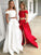 A-Line/Princess Off-the-Shoulder Sleeveless Sweep/Brush Train Lace Satin Two Piece Dresses HEP0002002