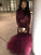 Trumpet/Mermaid Jewel Long Sleeves Applique Floor-Length Lace Dresses HEP0002210